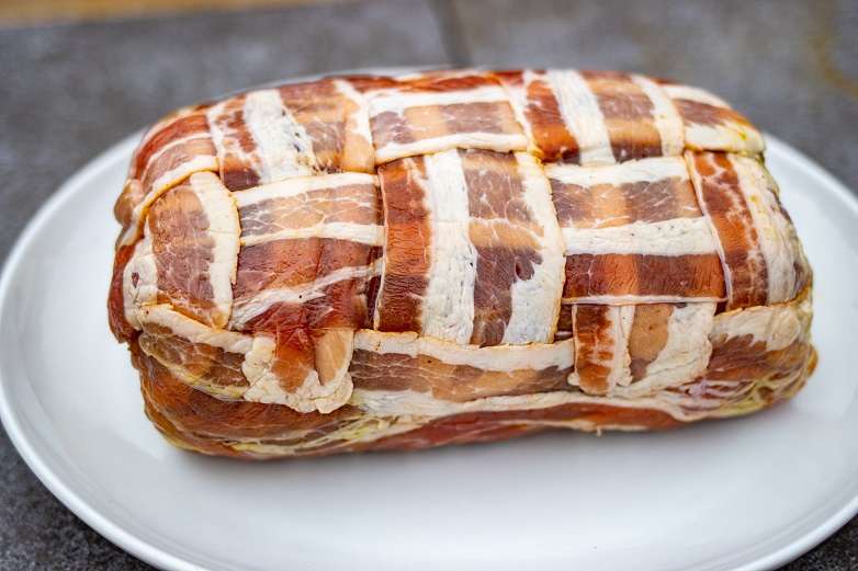 varkensfiletrollade bacon BBQ